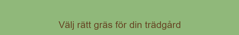 Välj rätt gräs för din trädgård